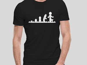 T-shirt med bild "Lego evolution"