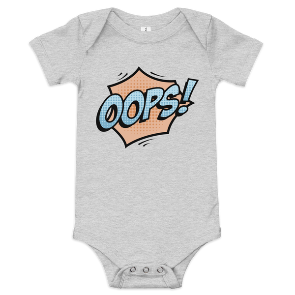 Babybody med texten "OOPS!"