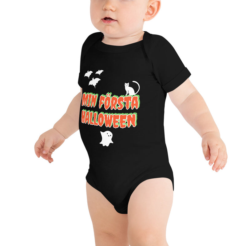 Babybody med texten "Min första Halloween"