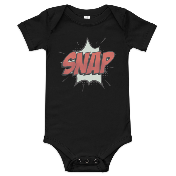 Babybody med texten "SNAP"