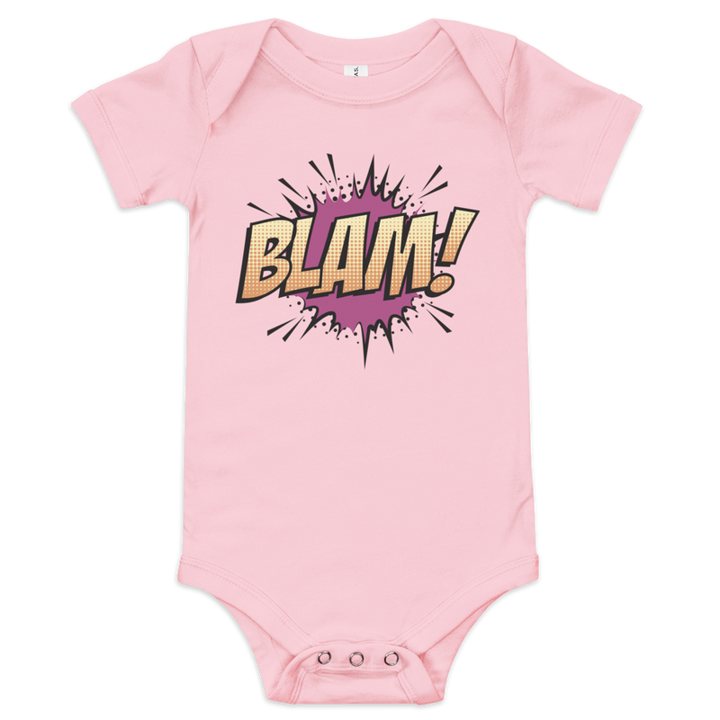 Babybody med texten "BLAM!"