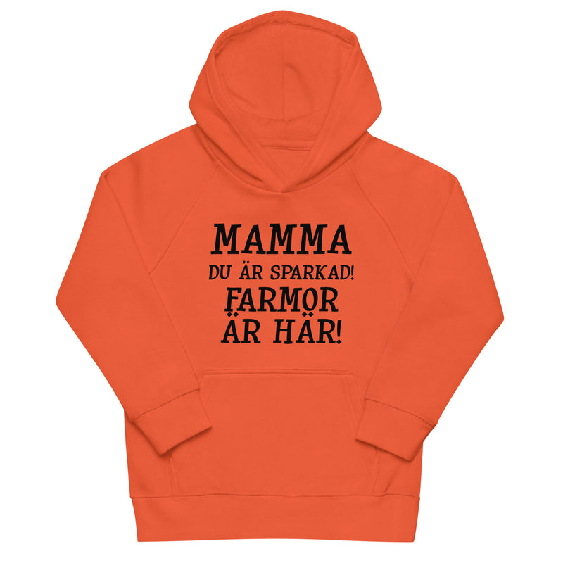 Hoodie för barn med texten "Mamma du är sparkad"