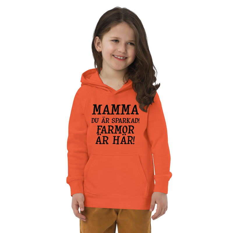 Hoodie för barn med texten "Mamma du är sparkad"