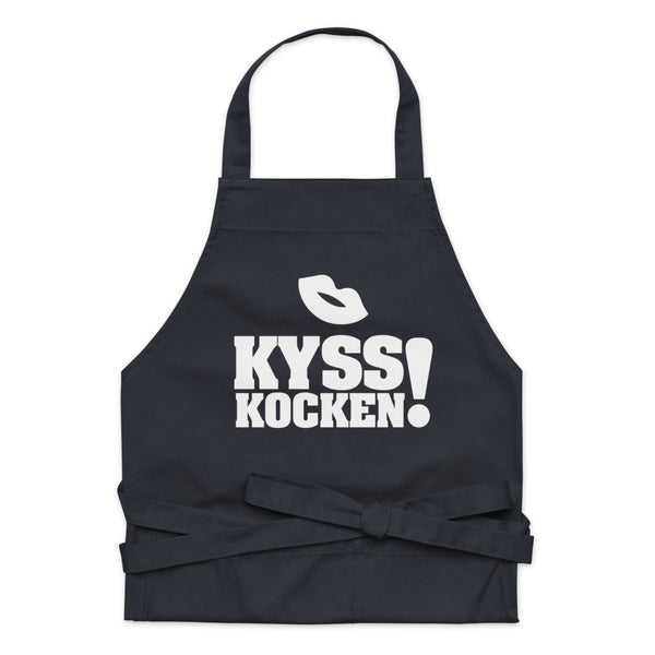 Förkläde med texten "Kyss kocken!"