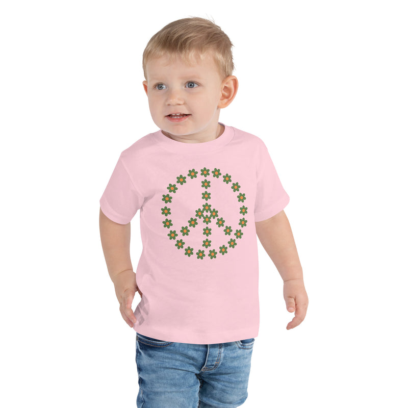 T-shirt för barn med peactecken av blommor