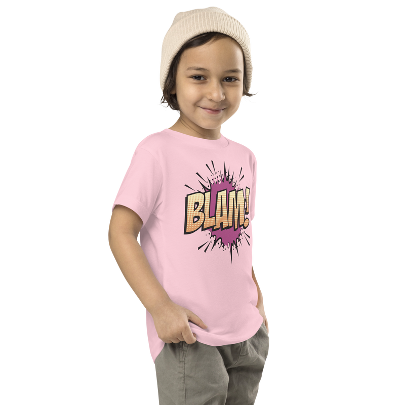 T-shirt för barn med texten "BLAM!"