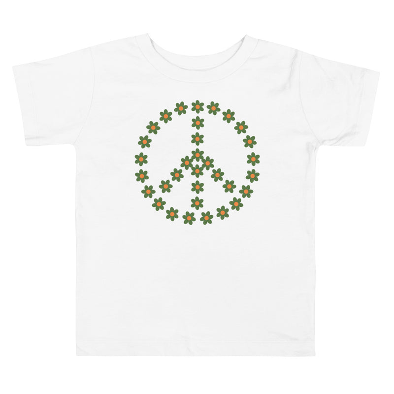 T-shirt för barn med peactecken av blommor