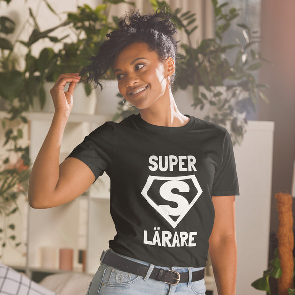 Kortärmad t-shirt i unisex-modell med texten - Superlärare