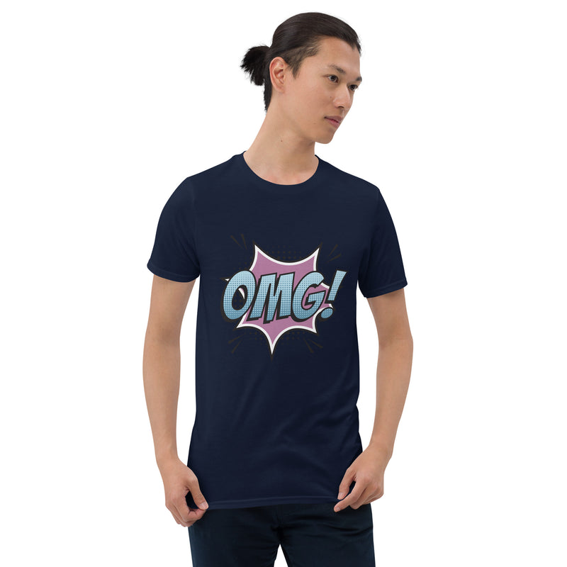 Kortärmad t-shirt i unisex-modell med texten - OMG