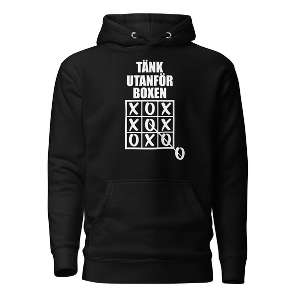 Hoodie med texten "Tänk utanför boxen"