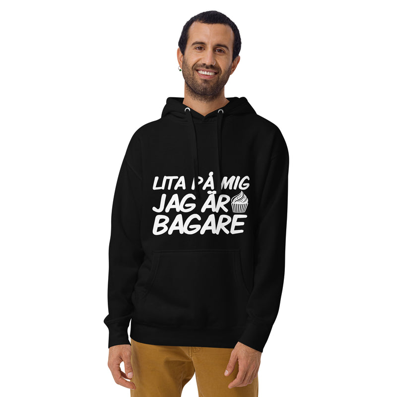 Hoodie med texten "Lita på mig, jag är bagare"