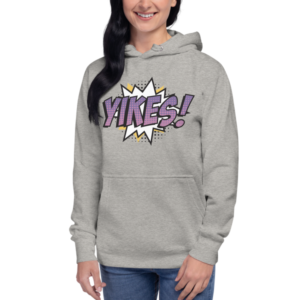 Hoodie med texten "YIKES!"