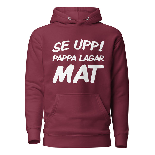 Hoodie med texten "Se upp! Pappa lagar mat"