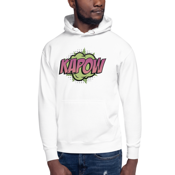 Hoodie med texten "KAPOW"