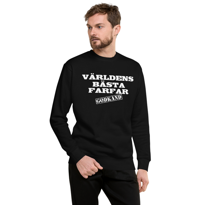 Svart sweatshirt med texten " Världens bästa farfar"