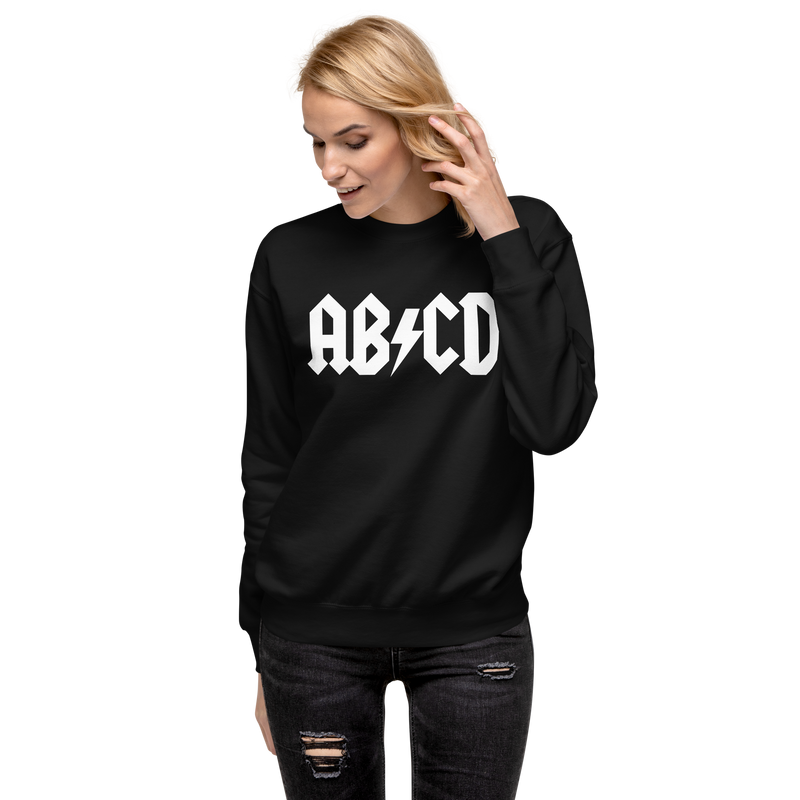 Svart sweatshirt med texten " ABCD"
