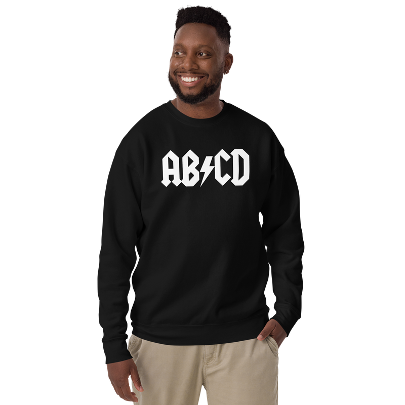 Svart sweatshirt med texten " ABCD"