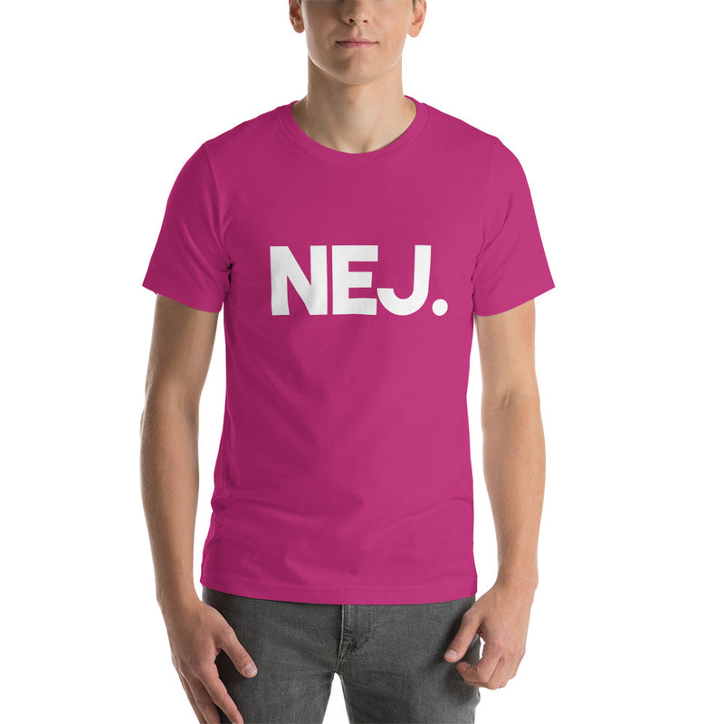 T-shirt med bild texten "NEJ."