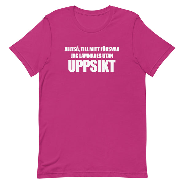 T-shirt med bild texten "Till mitt försvar"