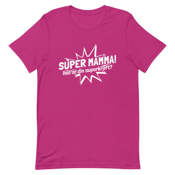 T-shirt med bild texten "SUPER MAMMA"