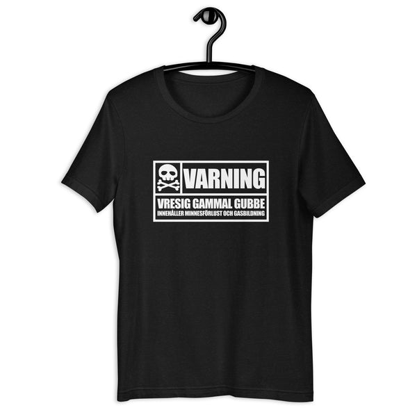 T-shirt med texten "Varning! Vresig gammal gubbe"