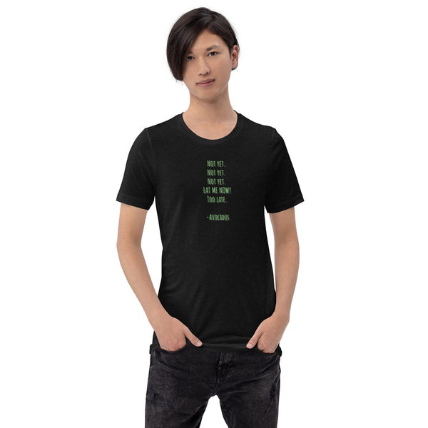 T-shirt med bild texten "Avocados"