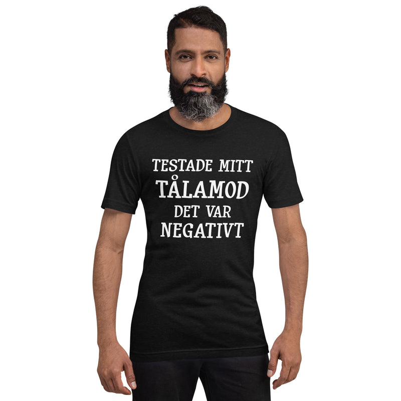 T-shirt med bild texten "Testade mitt tålamod"