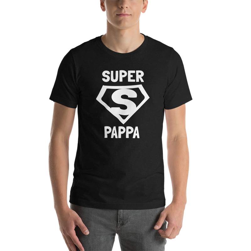 T-shirt med bild texten "SUPER PAPPA"
