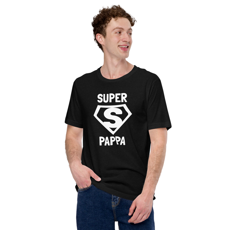 T-shirt med bild texten "SUPER PAPPA"