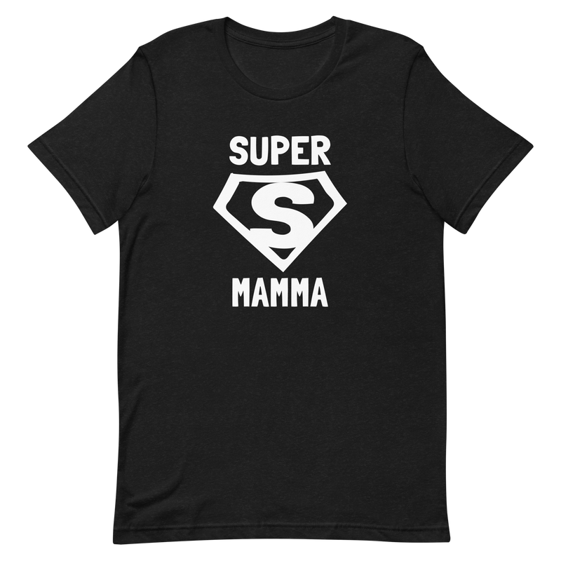 T-shirt med bild texten "SUPER MAMMA"