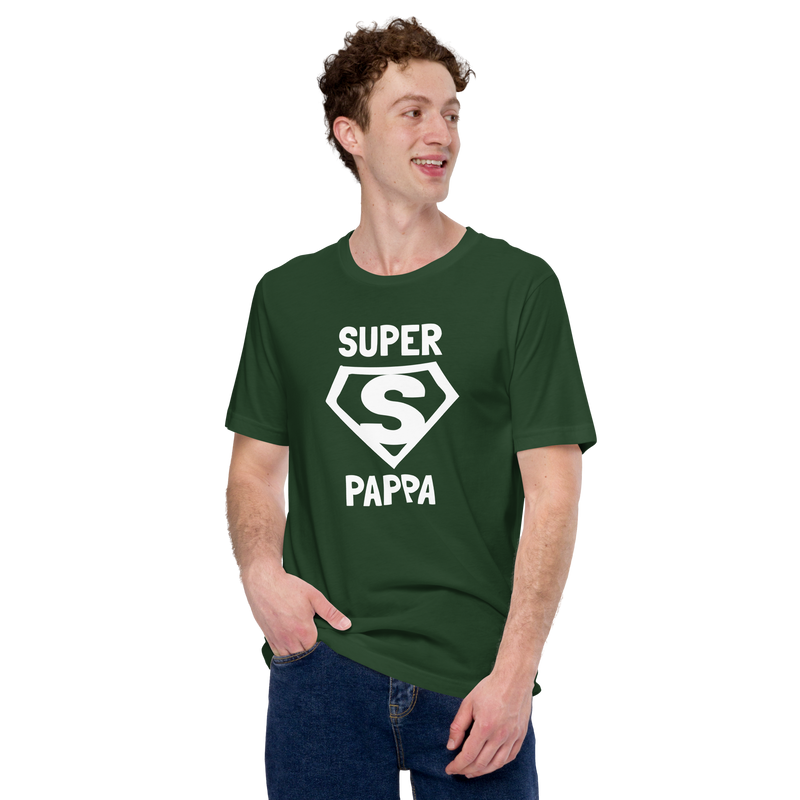 T-shirt med bild texten "SUPER PAPPA"