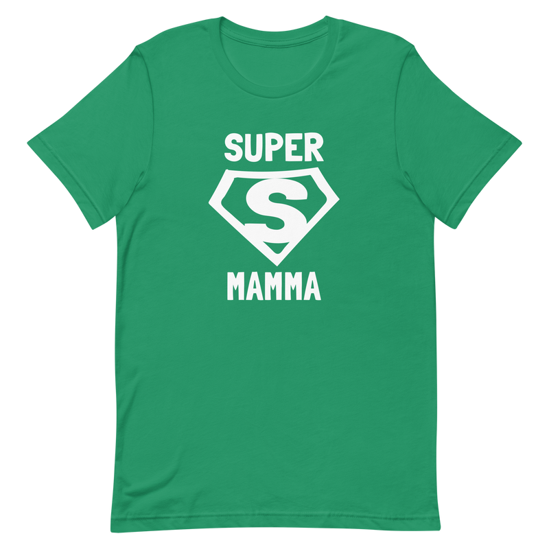 T-shirt med bild texten "SUPER MAMMA"