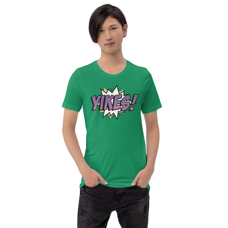 T-shirt med texten "YIKES!"