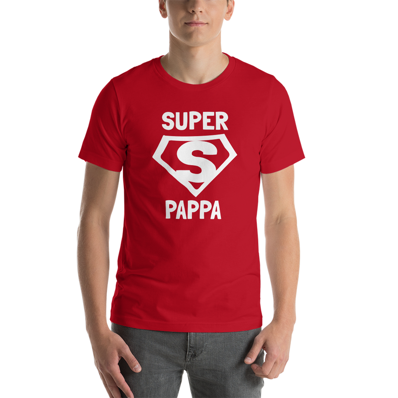 T-shirt med bild texten "SUPER PAPPA"