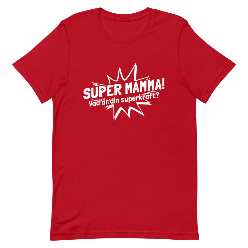 T-shirt med bild texten "SUPER MAMMA"