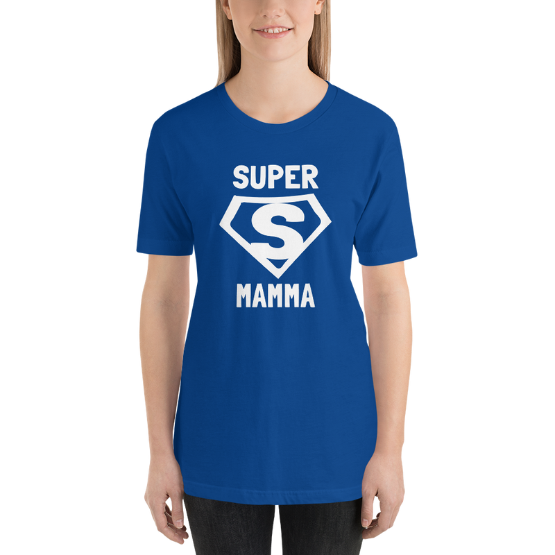 T-shirt med bild texten "SUPER MAMMA"