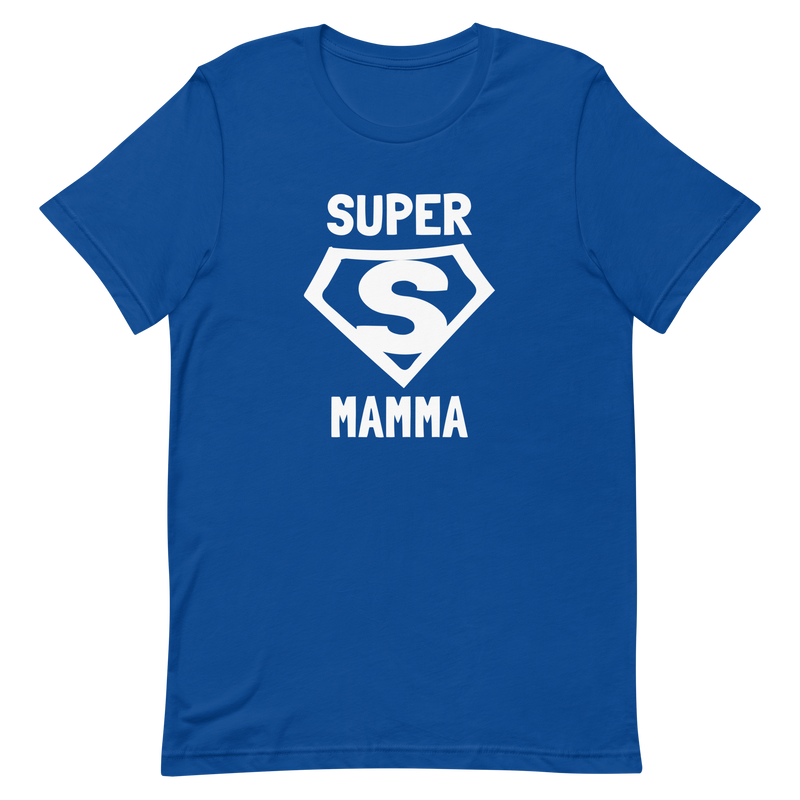 T-shirt med bild texten "SUPER MAMMA"