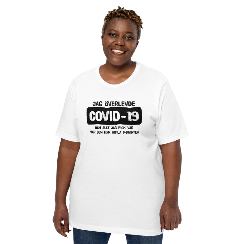 T-shirt med texten "Jag överlevde Covid-19"