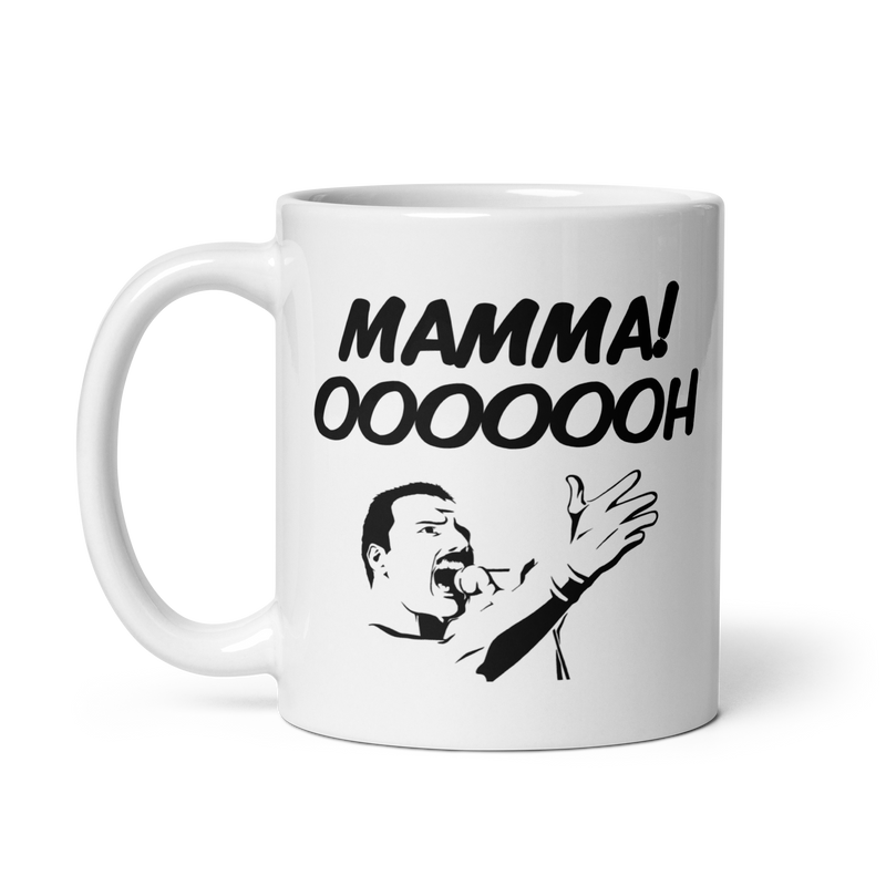 Porslinsmugg med texten "MAMMA! OOOOOH!"